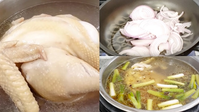 Nấu miến gà măng khô 2